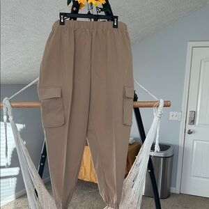 Tan Cargo Jogger Pants